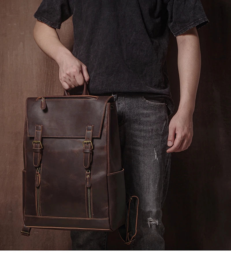 Leren Vintage Rugzak - Model Nomad