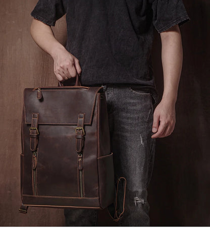 Leren Vintage Rugzak - Model Nomad