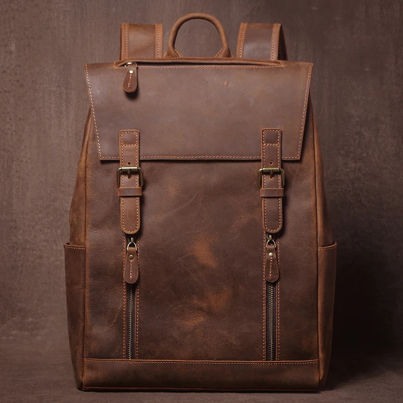 Leren Vintage Rugzak - Model Nomad